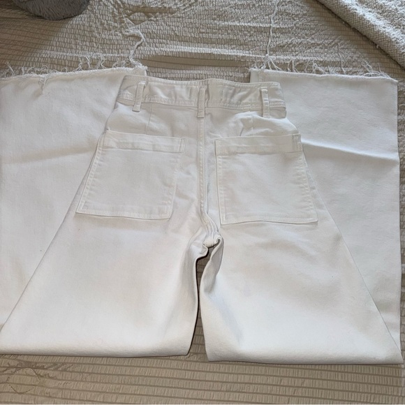 White Zara High Rise Wide Leg Marine Full Length Jeans 2 - Picture 7 of 7